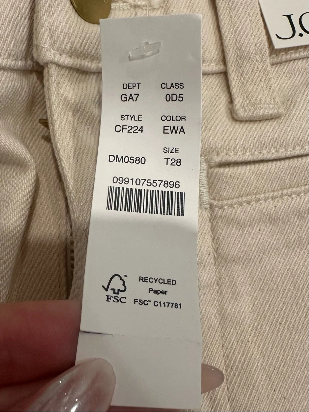 NWT J.Crew Womens Cream 96’ Flare Pants Size 28T (30Wx35L)